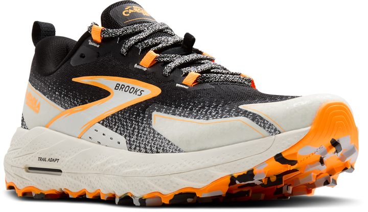Brooks Mens Cascadia 18 - Black/Blue Wash/Orange - Trail - SS25