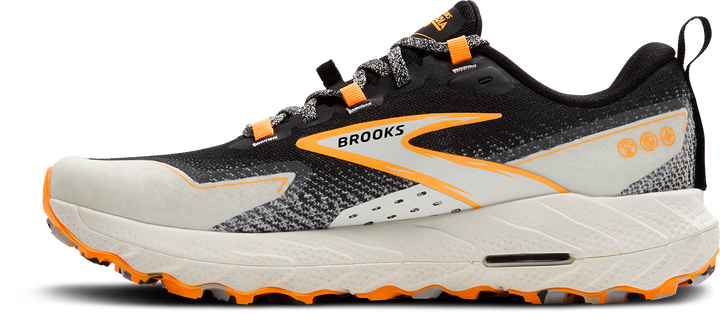Brooks Mens Cascadia 18 - Black/Blue Wash/Orange - Trail - SS25