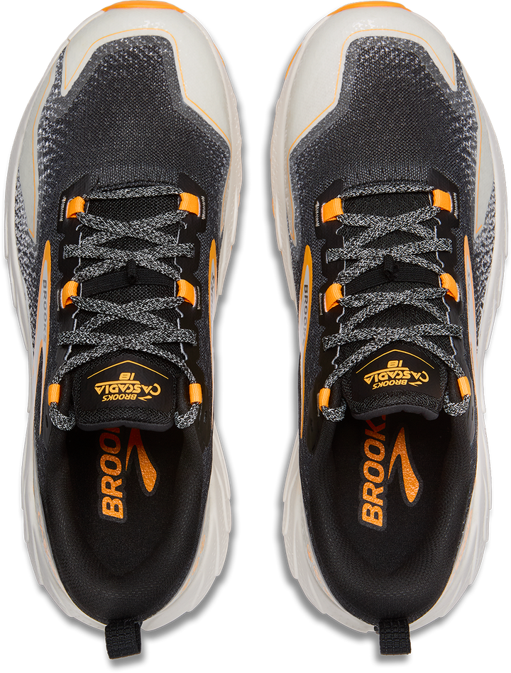 Brooks Mens Cascadia 18 - Black/Blue Wash/Orange - Trail - SS25