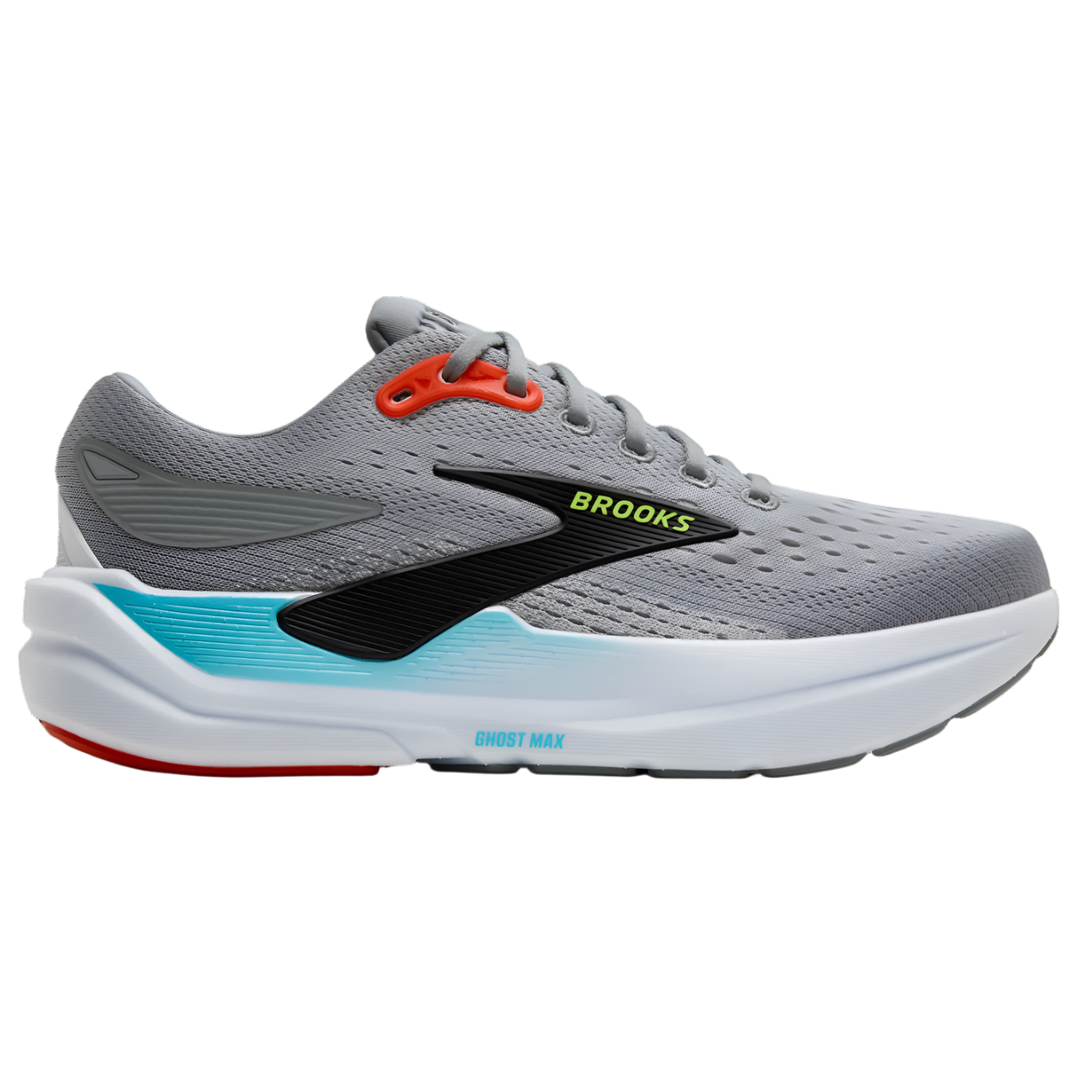 Brooks Mens Ghost Max Primer Grey/Antarctica/Red Run North West