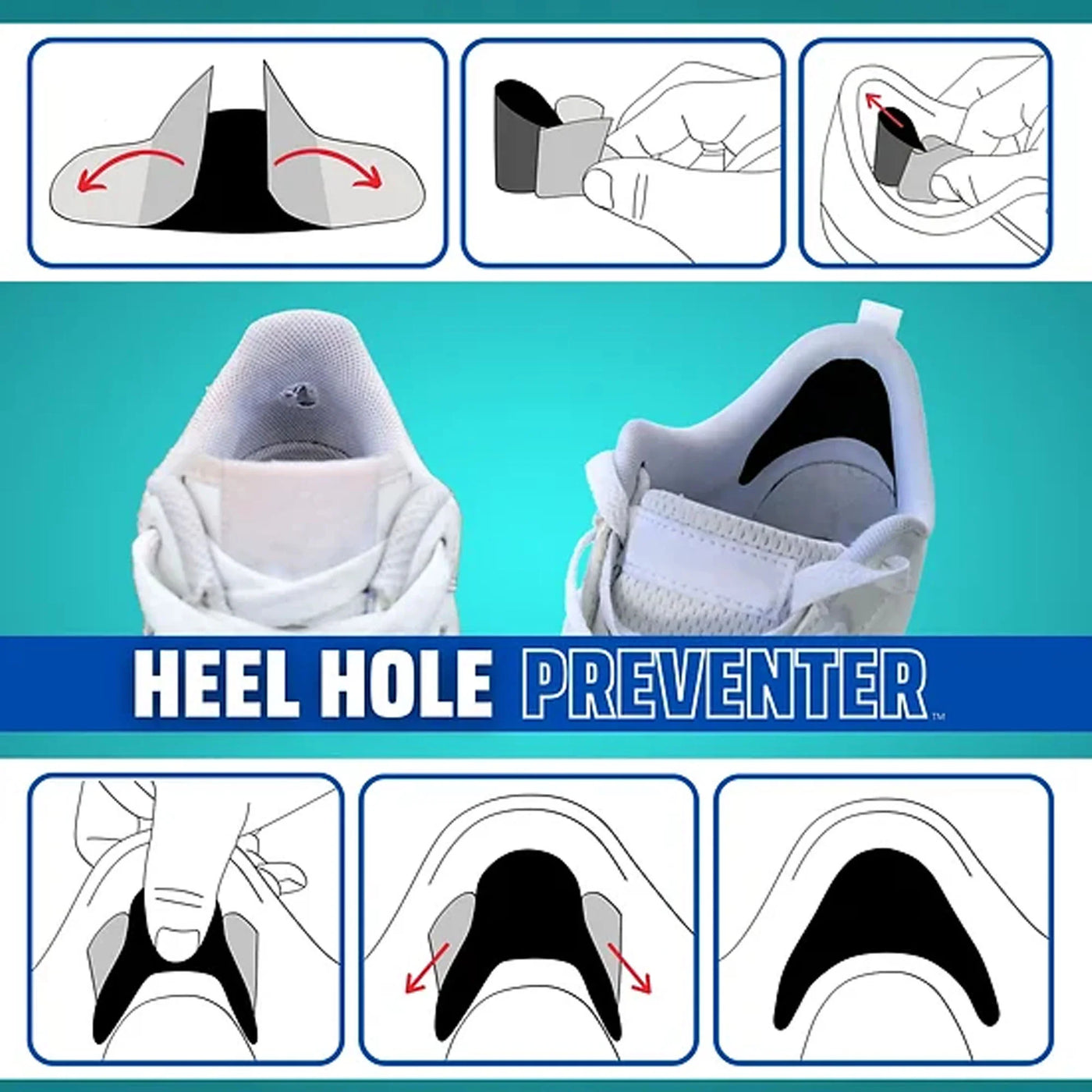 Trainer Armour - Heel Hole Preventer - Black