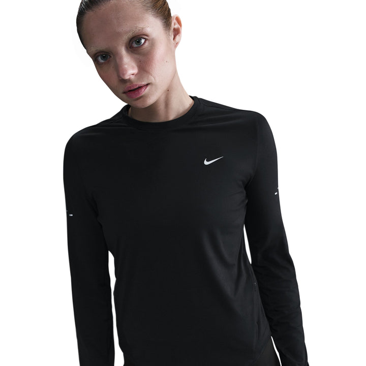 Nike Womens Dri-FIT UV L/S Crew Neck Swift Tee - Black/Reflective Silver