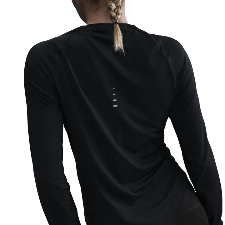 Nike Womens Dri-FIT UV L/S Crew Neck Swift Tee - Black/Reflective Silver