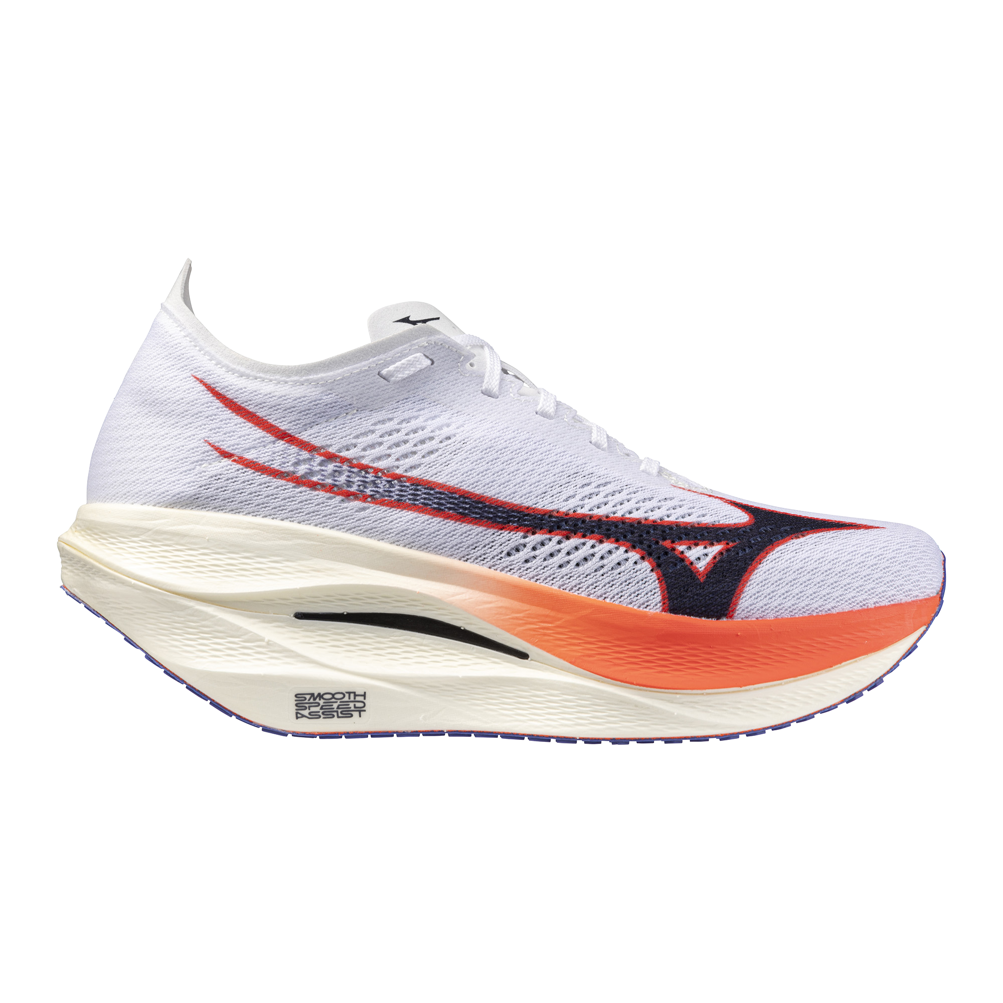 Mizuno Unisex Wave Rebellion Pro 3 - White/Baritone Blue/Fiery Coral - Neutral - AW25 Mizuno Unisex Wave Rebellion Pro 3 - White/Baritone Blue/Fiery Coral - Neutral - AW25