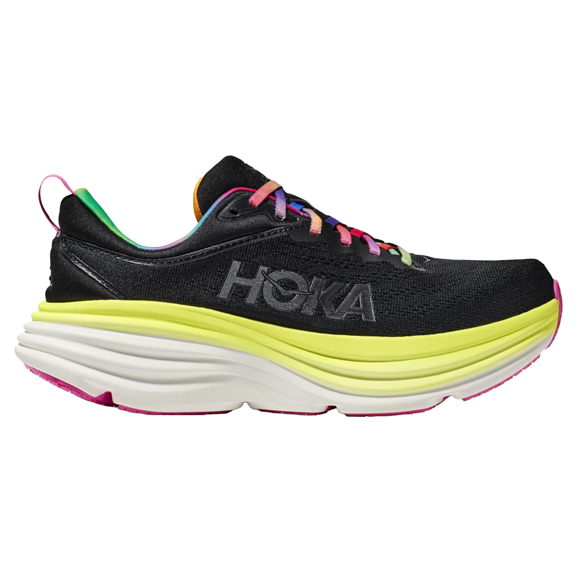 Hoka Mens Bondi 8 - Black/Citrus Glow - Neutral