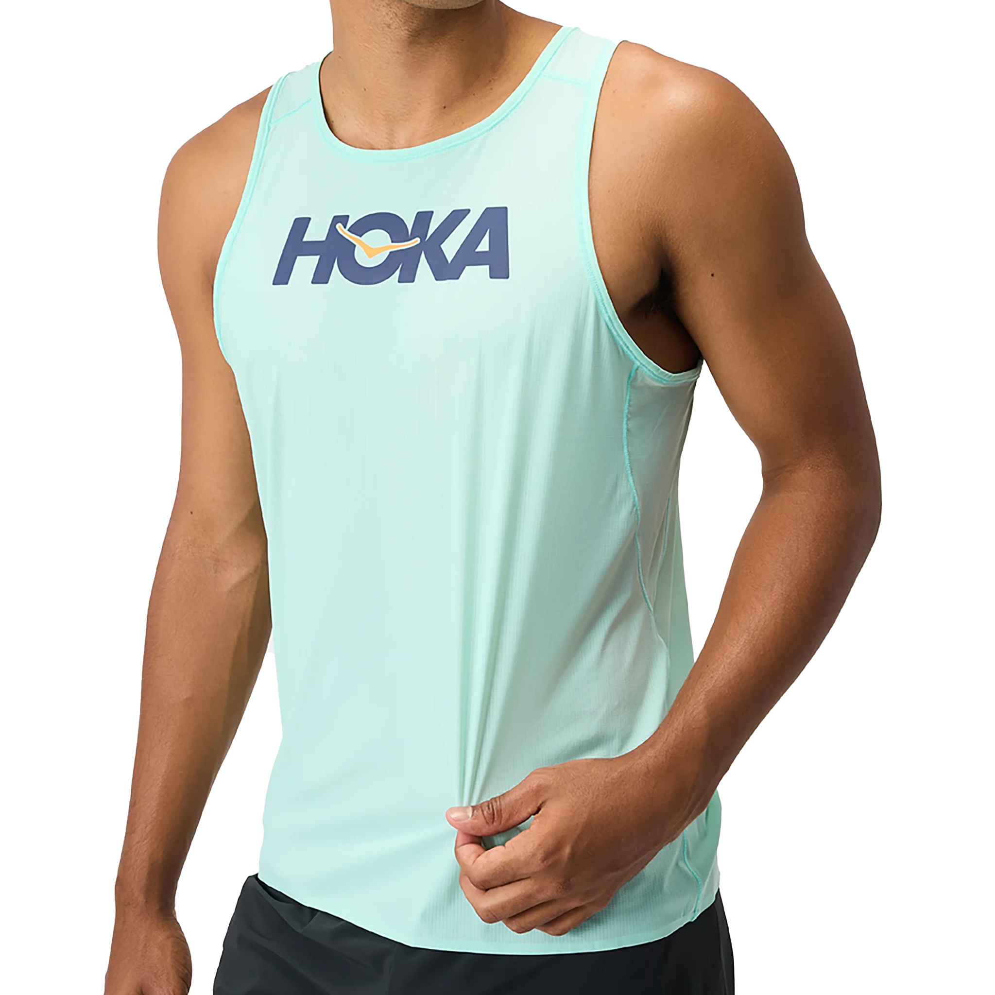 Hoka Mens Airolite Run Tank - Cloudless/Marathon