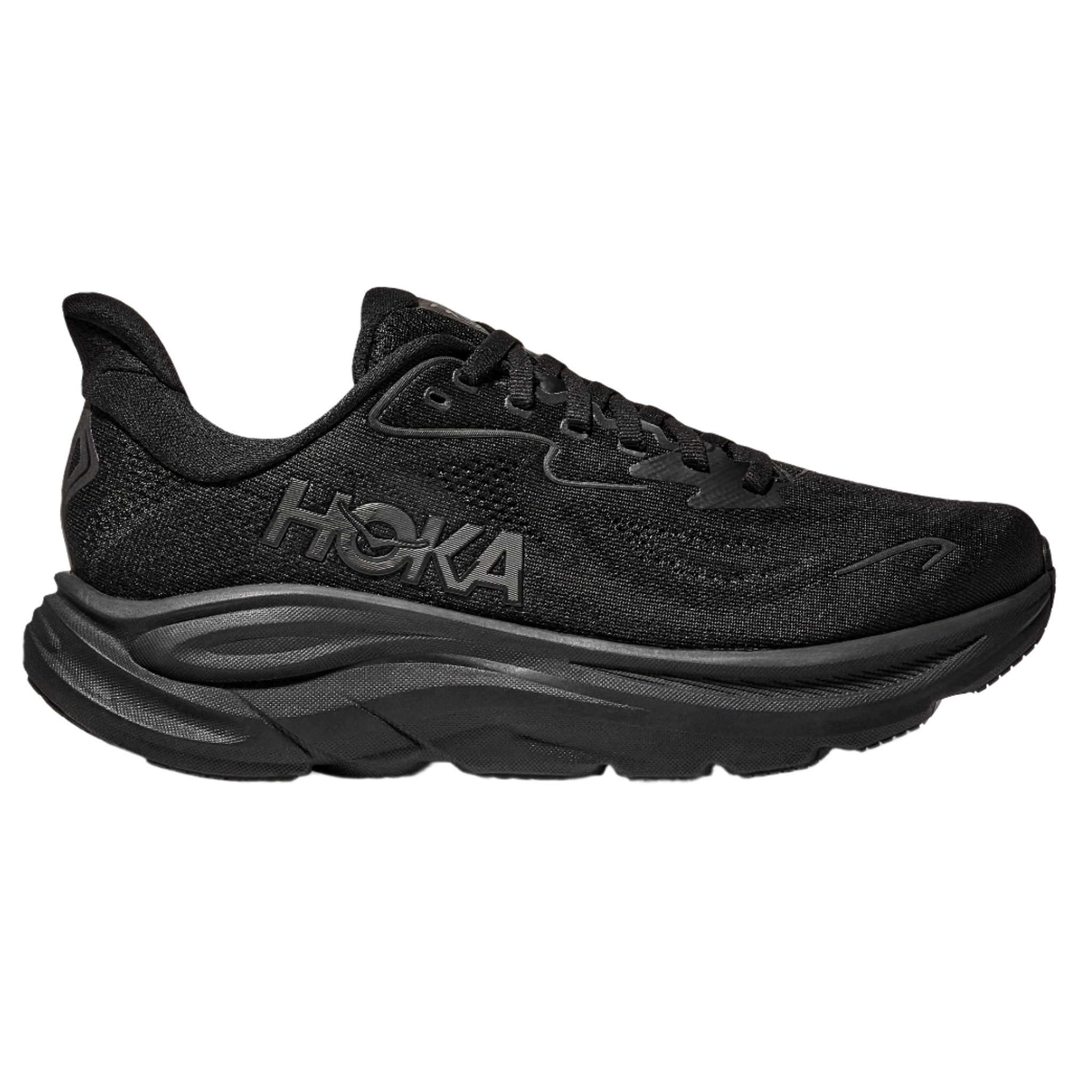 Hoka Mens Clifton 10 Black/Black Run North West