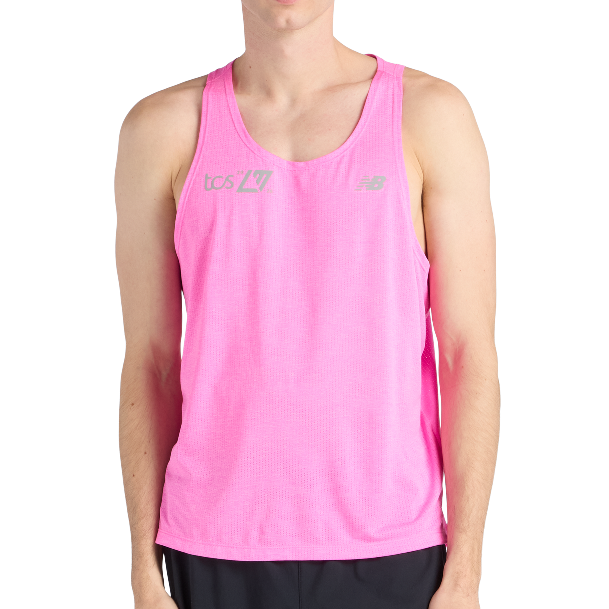 New Balance Mens London Edition RC Essential Singlet - Pink Heat
