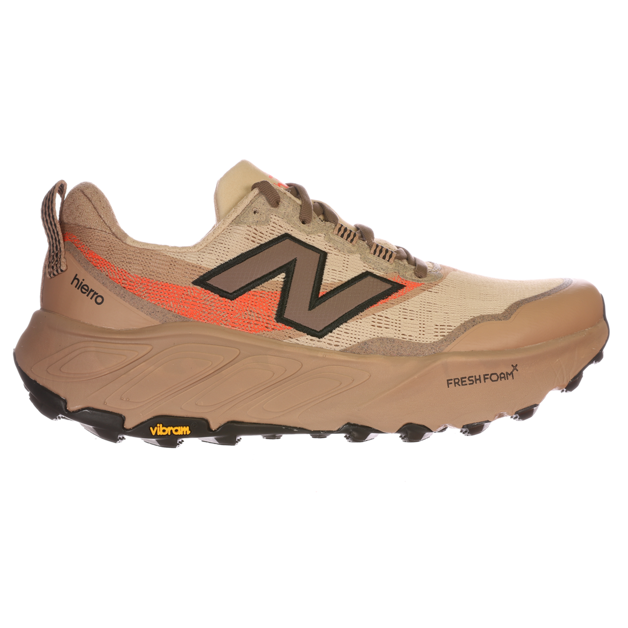 New Balance Mens Fresh Foam Hierro V9 - Desert Clay/Earth Shadow/Urgent Red - Trail - AW25 New Balance Mens Fresh Foam Hierro V9 - Desert Clay/Earth Shadow/Urgent Red - Trail - AW25