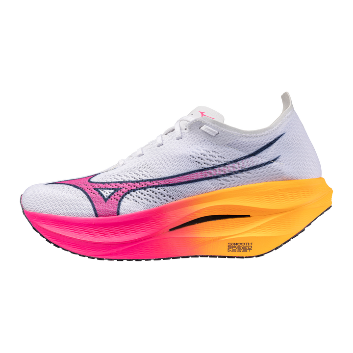 Mizuno Unisex Wave Rebellion Pro 3 - White/Pink Tetra/Tang Orange - Neutral - AW25