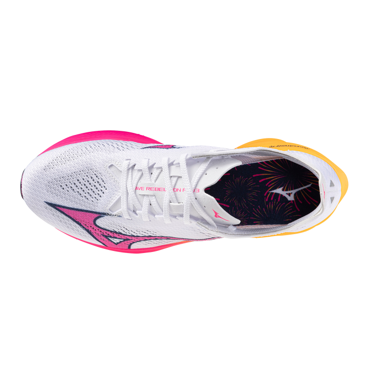 Mizuno Unisex Wave Rebellion Pro 3 - White/Pink Tetra/Tang Orange - Neutral - AW25