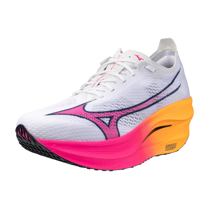 Mizuno Unisex Wave Rebellion Pro 3 - White/Pink Tetra/Tang Orange - Neutral - AW25