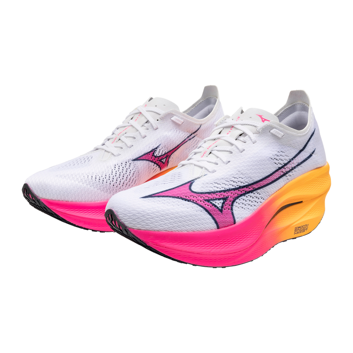Mizuno Unisex Wave Rebellion Pro 3 - White/Pink Tetra/Tang Orange - Neutral - AW25
