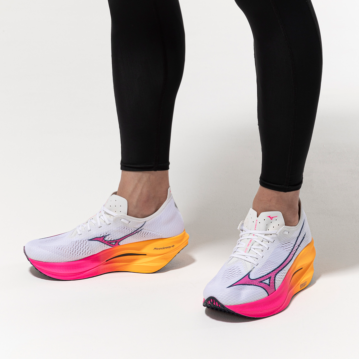Mizuno Unisex Wave Rebellion Pro 3 - White/Pink Tetra/Tang Orange - Neutral - AW25