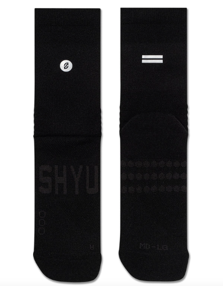 SHYU Racing Half Crew Socks - Black/Black/Black