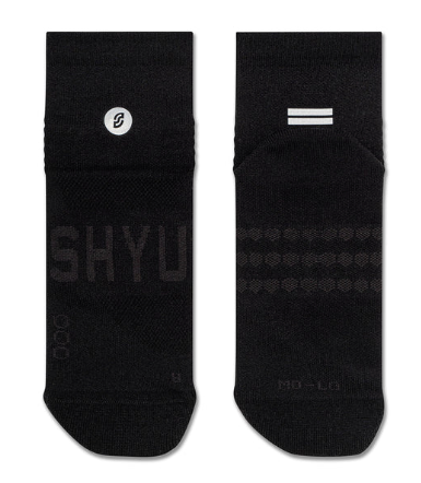 SHYU Racing Quarter Crew Socks - Black/Black/Black