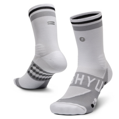 SHYU Racing Half Crew Socks - White/Grey/Black