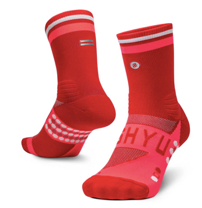 SHYU Racing Half Crew Socks - Red/Pink/White
