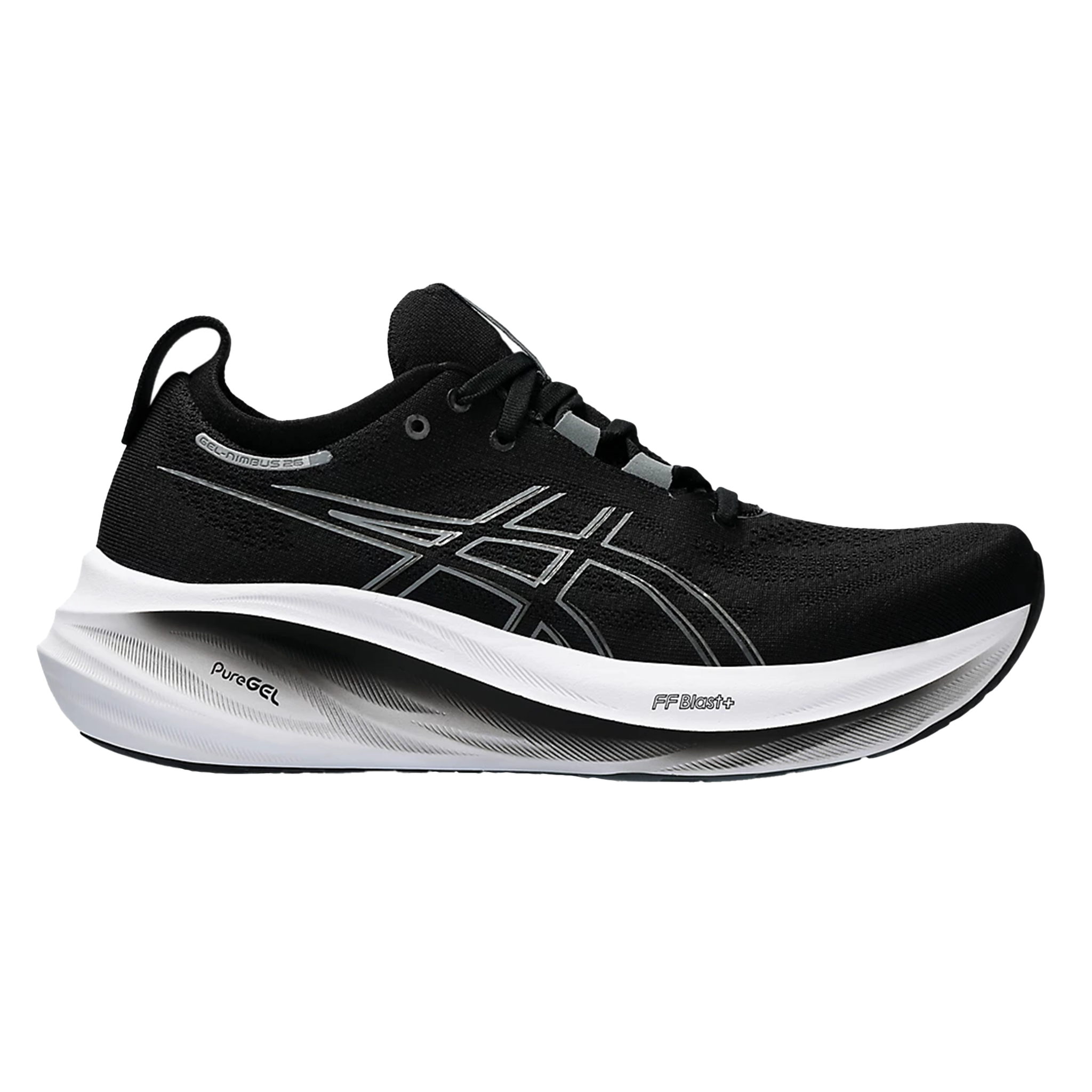 Asics Mens Gel Nimbus 26 Black Graphite Grey Neutral Run