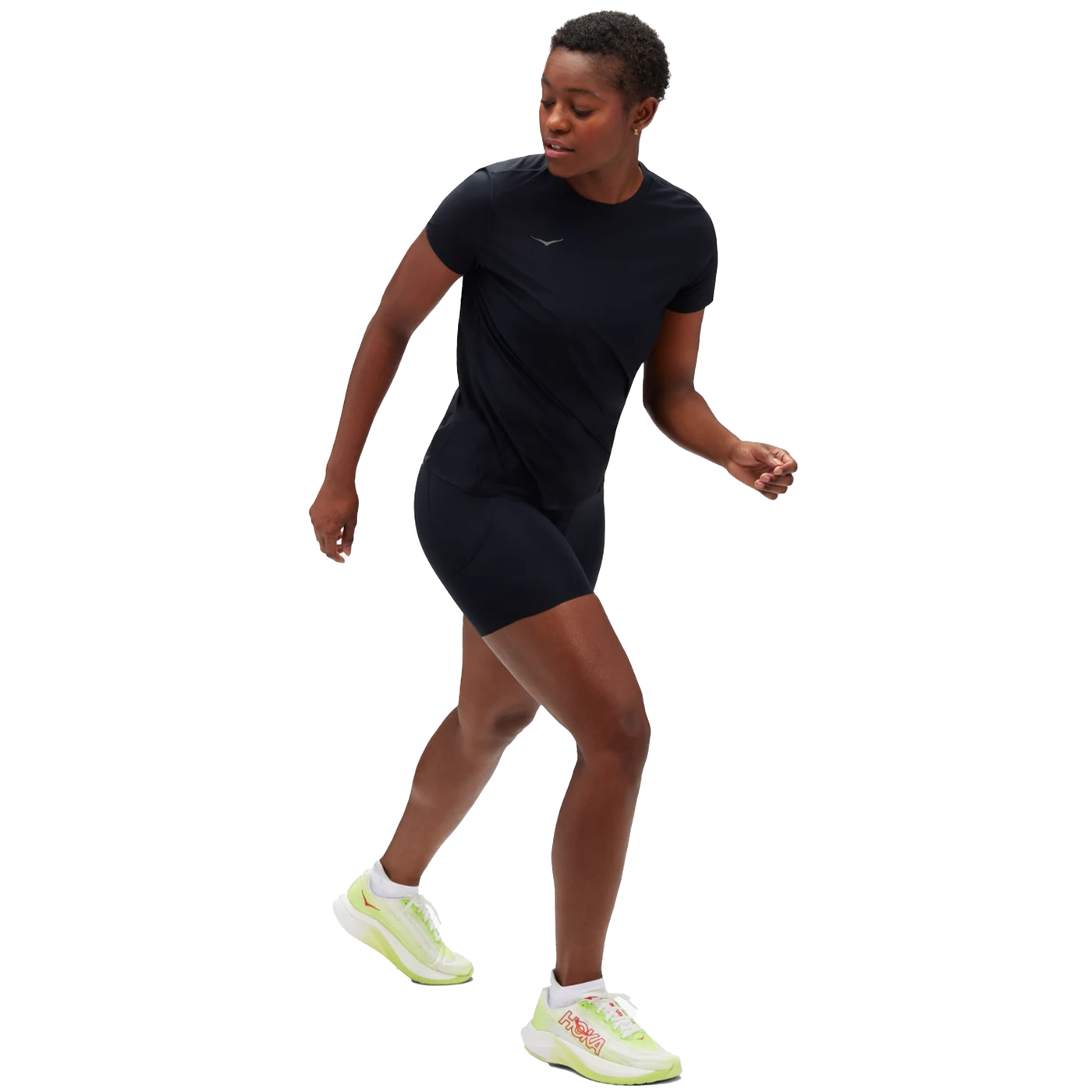 Hoka Womens Airolite Run Short Sleeve - Black