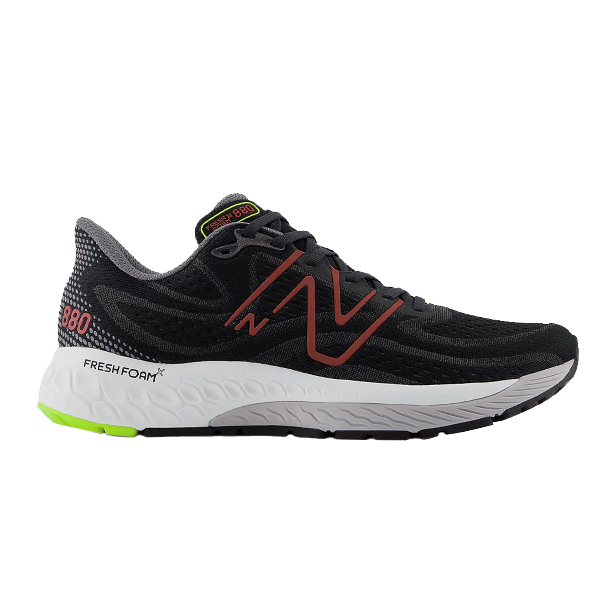 New Balance Mens 880V13 Wide 2E Width Black Red Synthetic Neutral