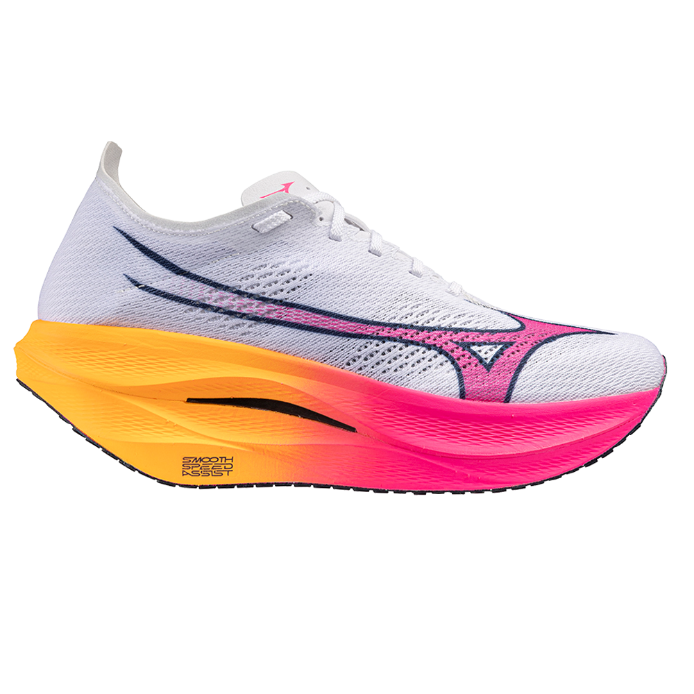 Mizuno Unisex Wave Rebellion Pro 3 - White/Pink Tetra/Tang Orange - Neutral - AW25 Mizuno Unisex Wave Rebellion Pro 3 - White/Pink Tetra/Tang Orange - Neutral - AW25
