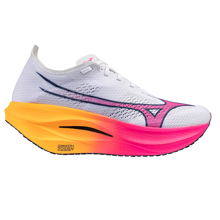 Mizuno Unisex Wave Rebellion Pro 3 - White/Pink Tetra/Tang Orange - Neutral - AW25