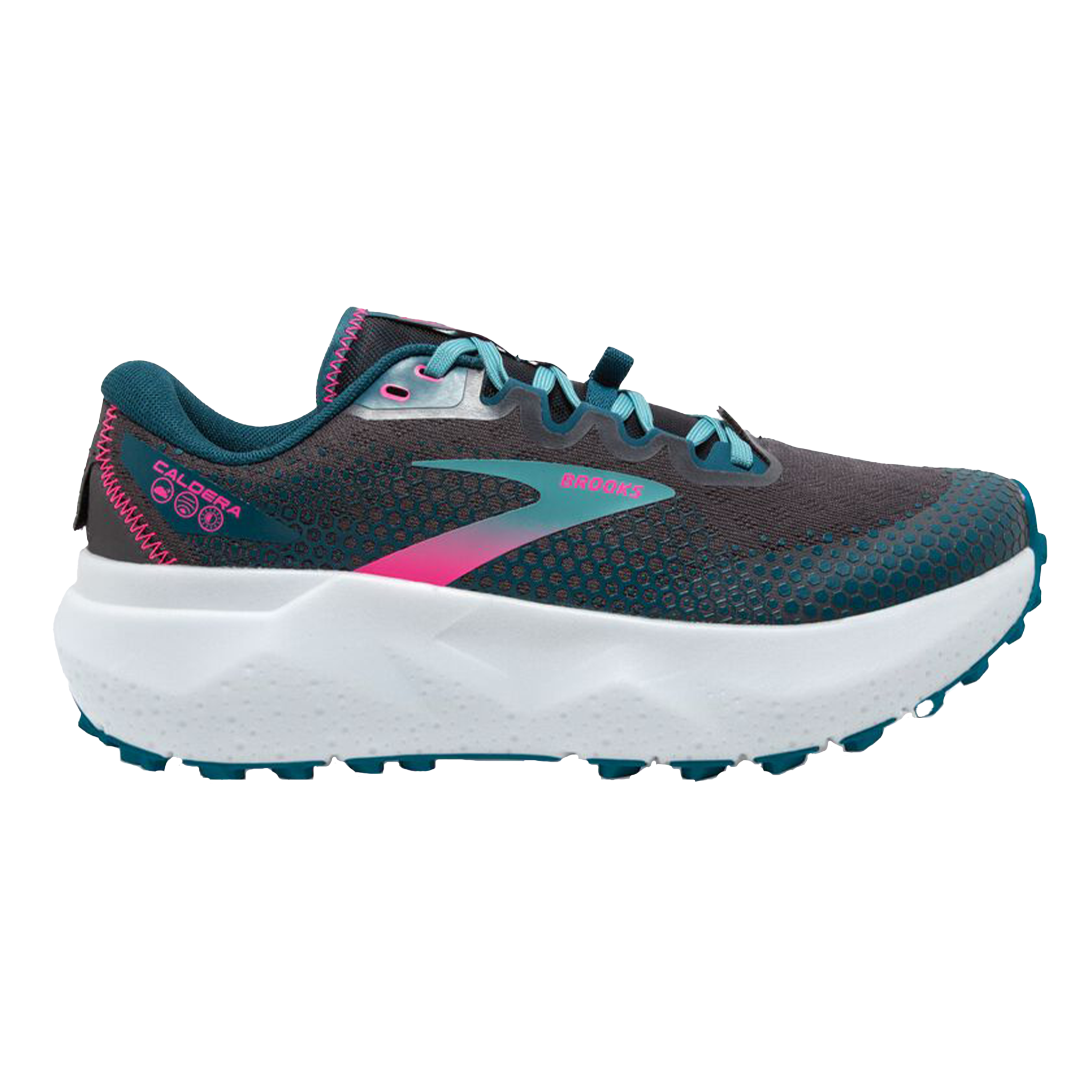 Brooks Womens Caldera 6 Pearl Blue Coral Pink Trail Run