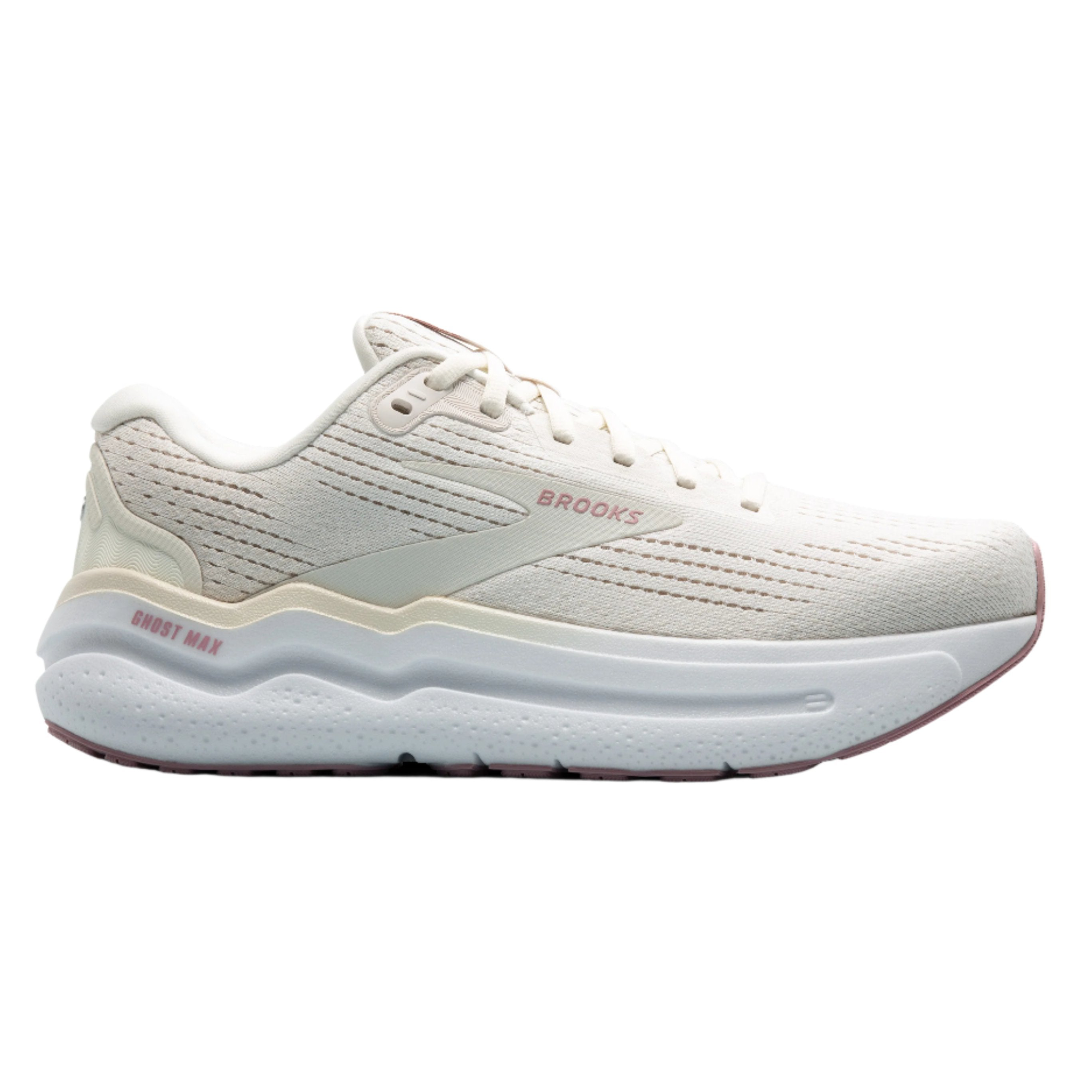 Brooks Womens Ghost Max 2 Coconut Milk Gray Zephyr Neutral Run North West