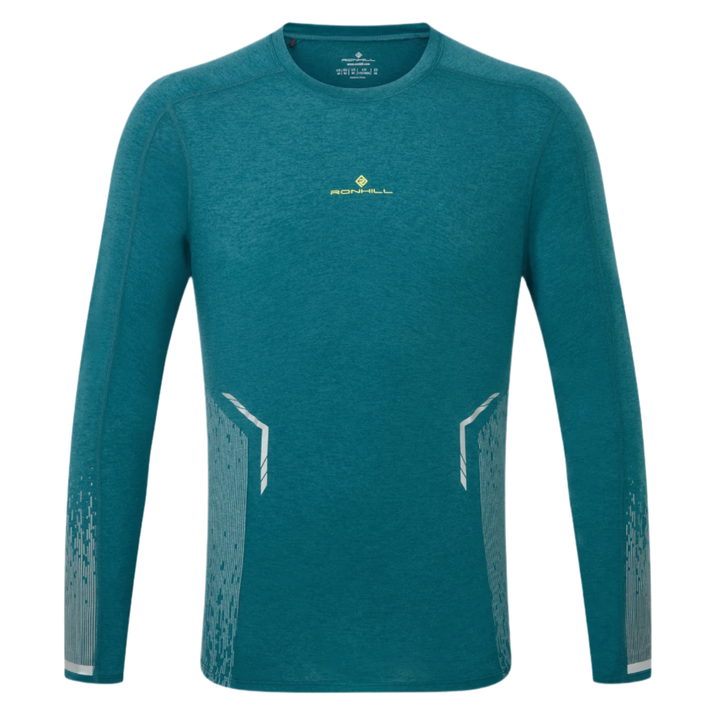 RonHill Mens Tech Reflect L/S Tee - Deep Teal/Reflect