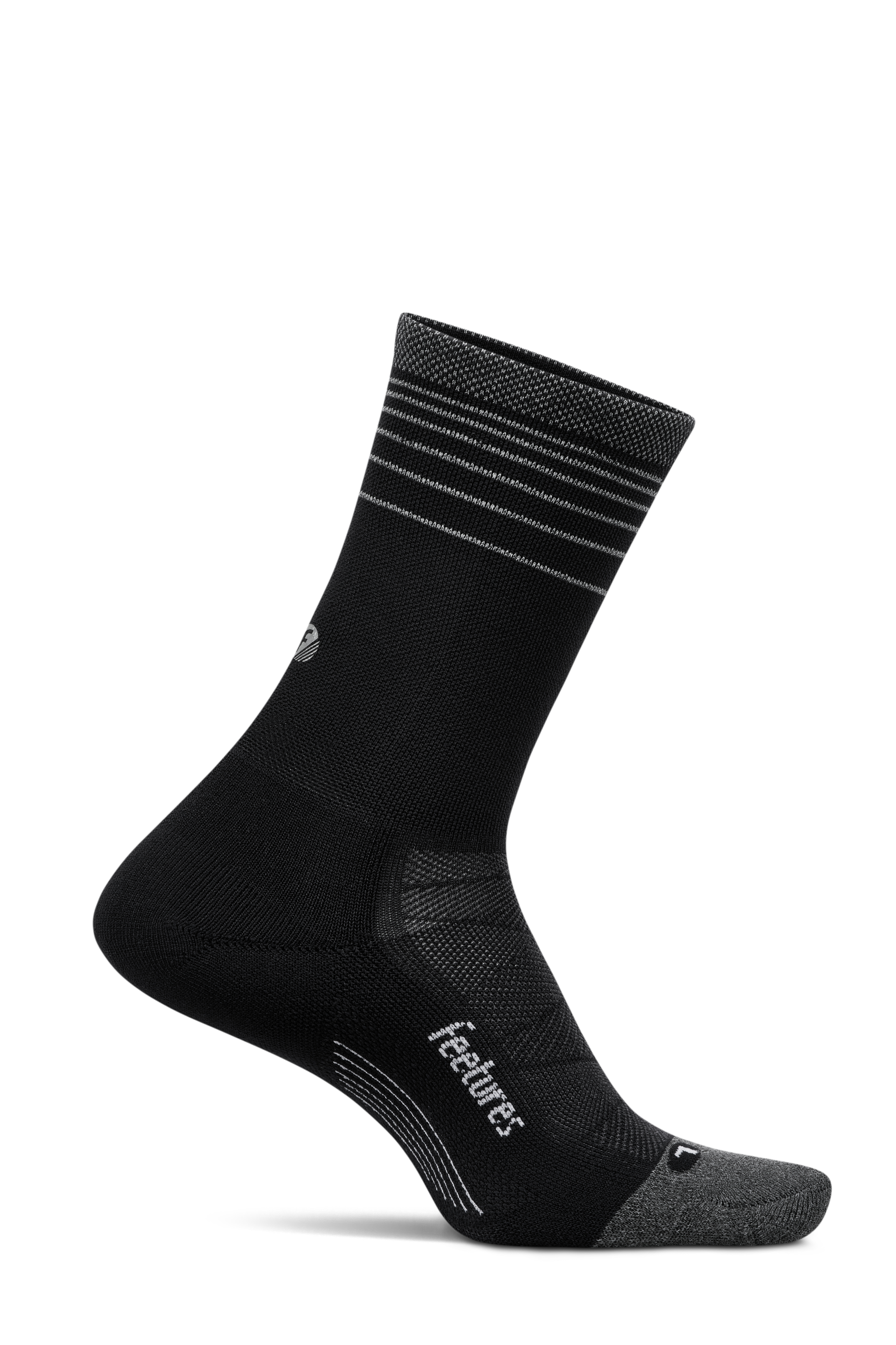 Feetures Elite Light Cushion Mini Crew - Black Flash - AW26