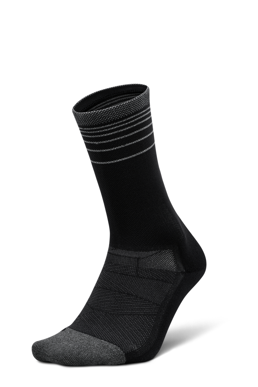 Feetures Elite Light Cushion Mini Crew - Black Flash - AW26
