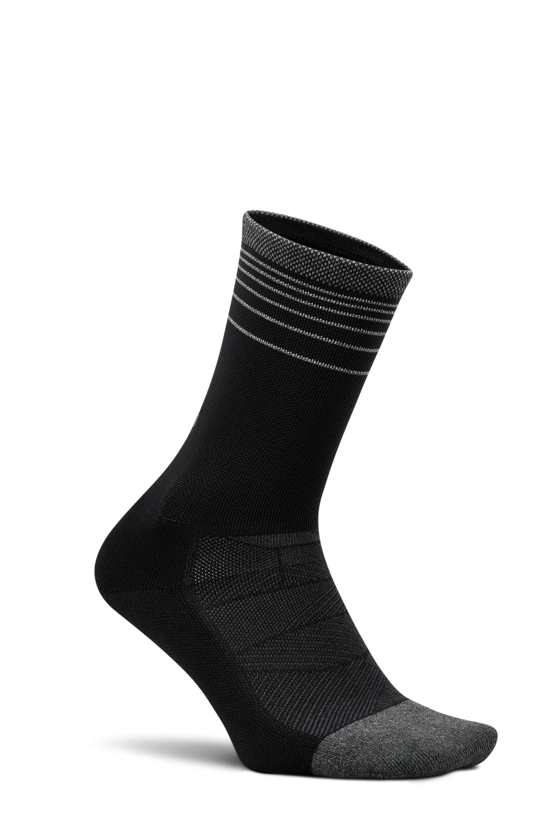 Feetures Elite Light Cushion Mini Crew - Black Flash - AW26