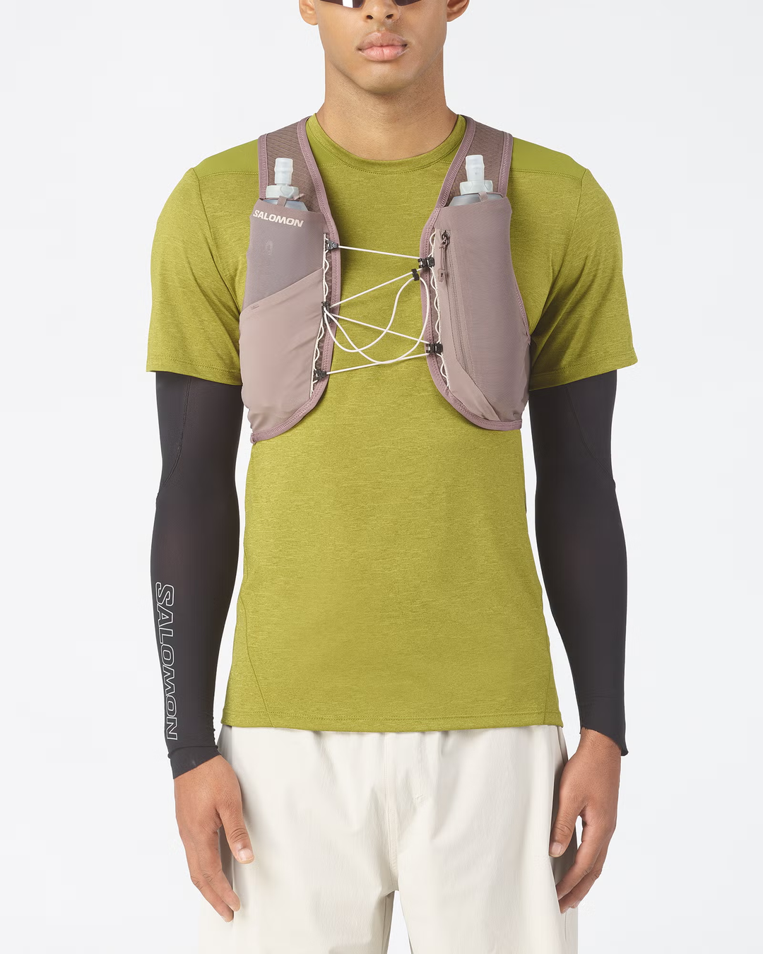 Gilet unisexe avec flasques Salomon GRVL Skin 4 - Iron/Silver Cloud