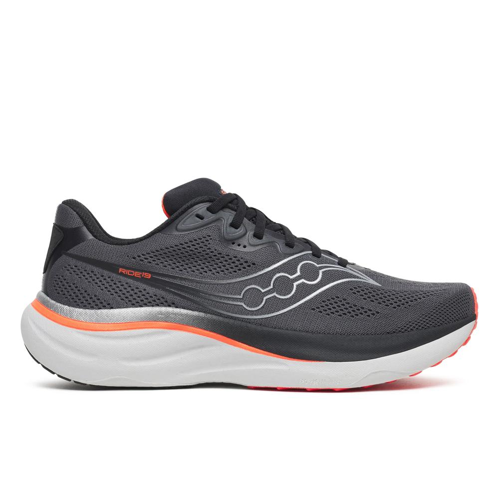 Saucony Mens Ride 19 - Carbon/Black - Neutral - AW26