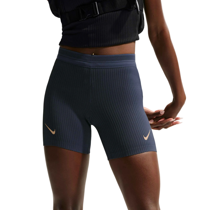 Nike Womens Dri-FIT ADV AeroSwift Tight Running Shorts - Thunder Blue/Black/White/Linen - SU26