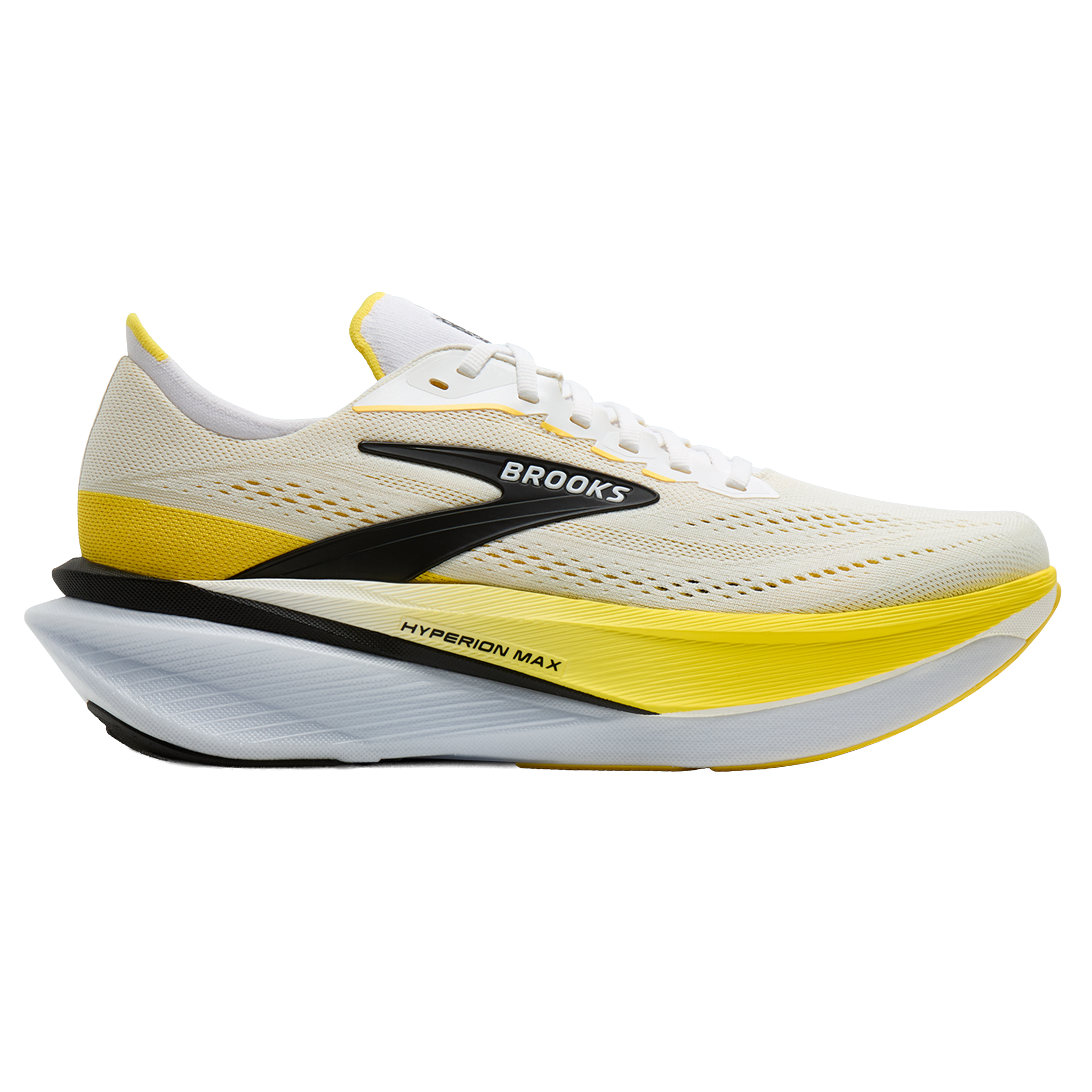 Brooks Mens Hyperion Max 4 - White/Cyber Yellow/Black - Neutral - AW26