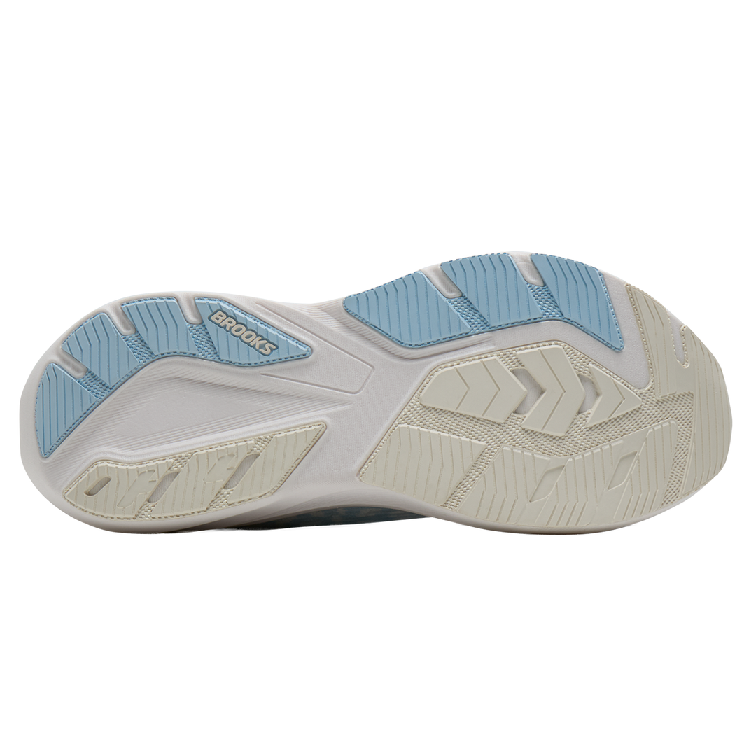 Brooks Womens Ghost Amp - White/Blue/Metallic - Neutral - AW26