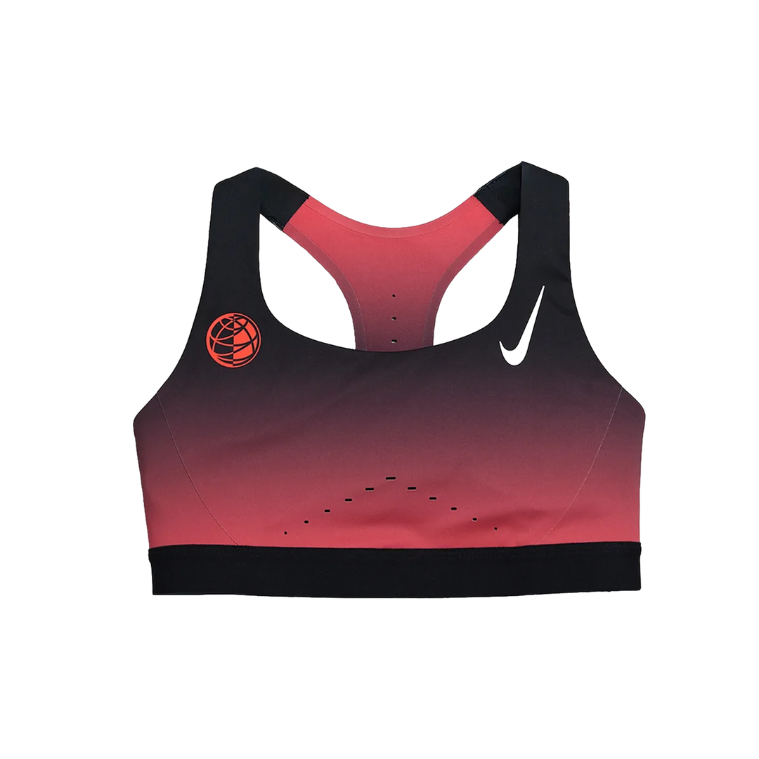 Nike Swift Womens High-Support Lightly Lined Sports Bra - Black/Bright Crimson/Metallic Silver - SP26