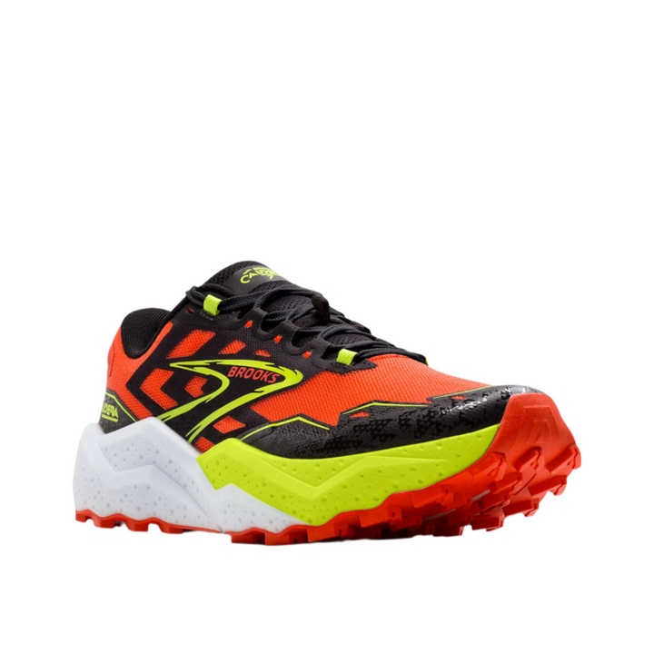 Brooks Mens Caldera 7 - Cherry Tomato/Phantom/Lime - Trail