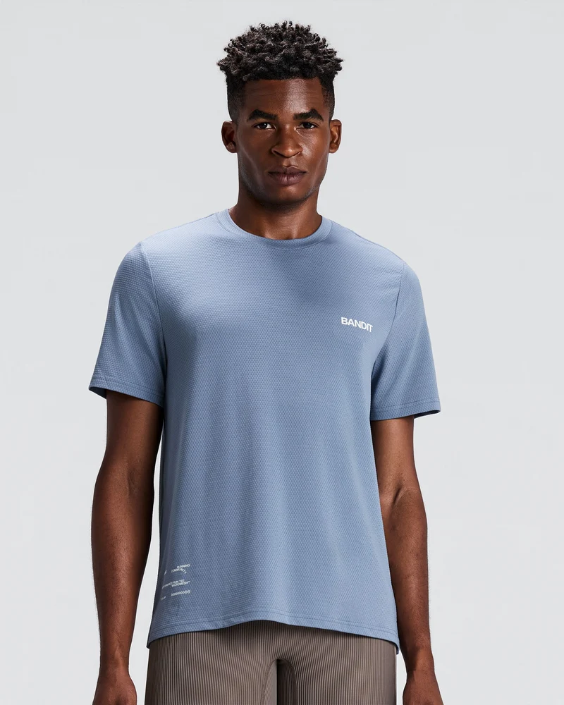 Bandit Mens Micromesh Run Tee - Steel Horizon - AW26