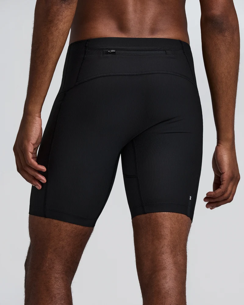 Bandit Mens Striped Cadence™  7" Pocket Half Tights - Black - AW26