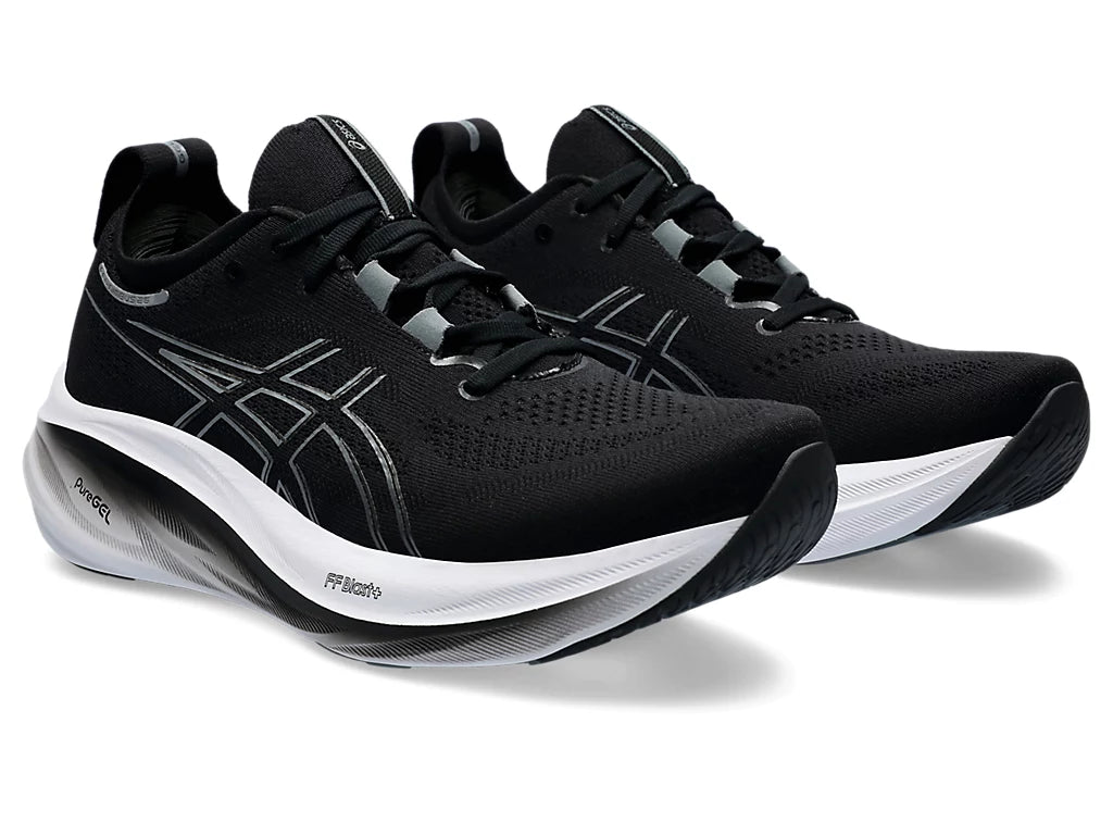 Asics Mens Gel Nimbus 26 Black Graphite Grey Neutral Run