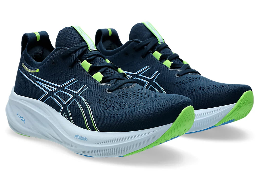 Asics Mens Gel Nimbus 26 French Blue Electric Lime Neutral