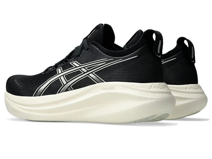 Asics Mens Gel Nimbus 27 Wide (2E Width) - Black/Lake Grey - Neutral - SS25