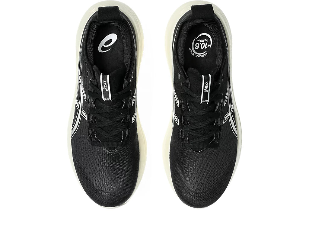 Asics Mens Gel Nimbus 27 Wide (2E Width) - Black/Lake Grey - Neutral - SS25