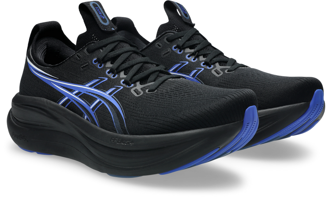 Asics Mens Gel Nimbus 28 - Black/Neon Blue - Neutral - AW26