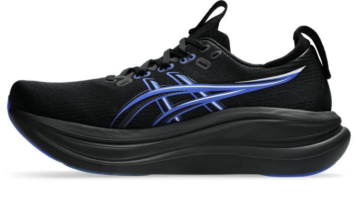 Asics Mens Gel Nimbus 28 - Black/Neon Blue - Neutral - AW26