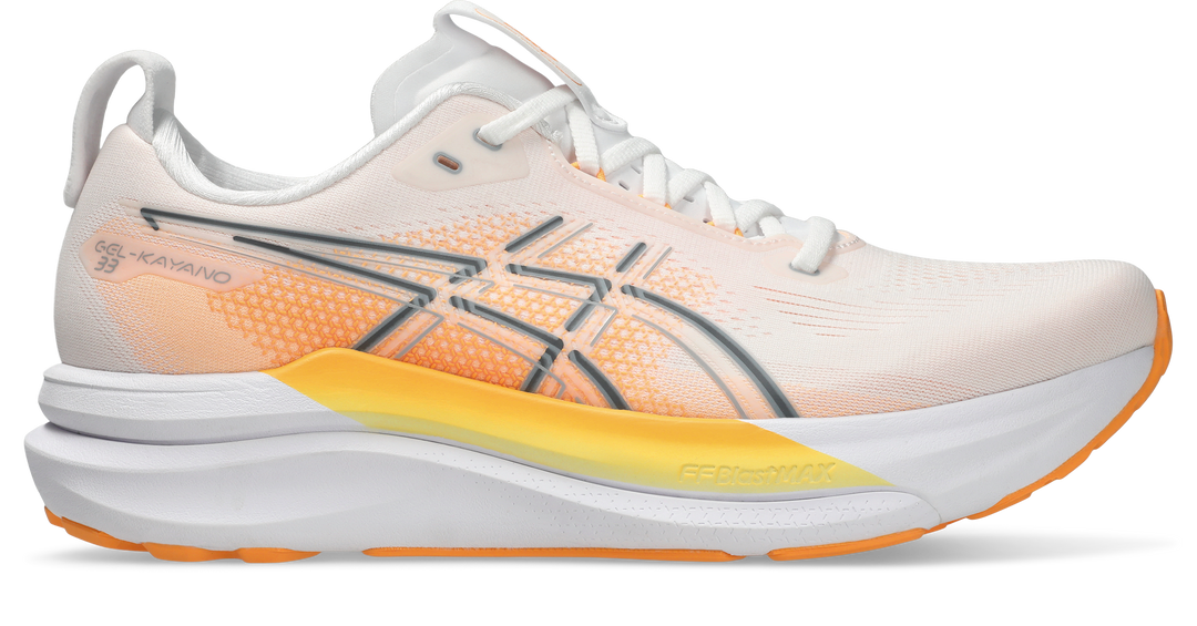 Asics Mens Gel Kayano 33 Ignite - White/Stadium Orange - Stability - AW26