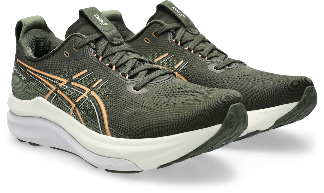 Asics Mens Gel Kayano 33  - Vintage Khaki/Bright Sunstone - Stability - AW26